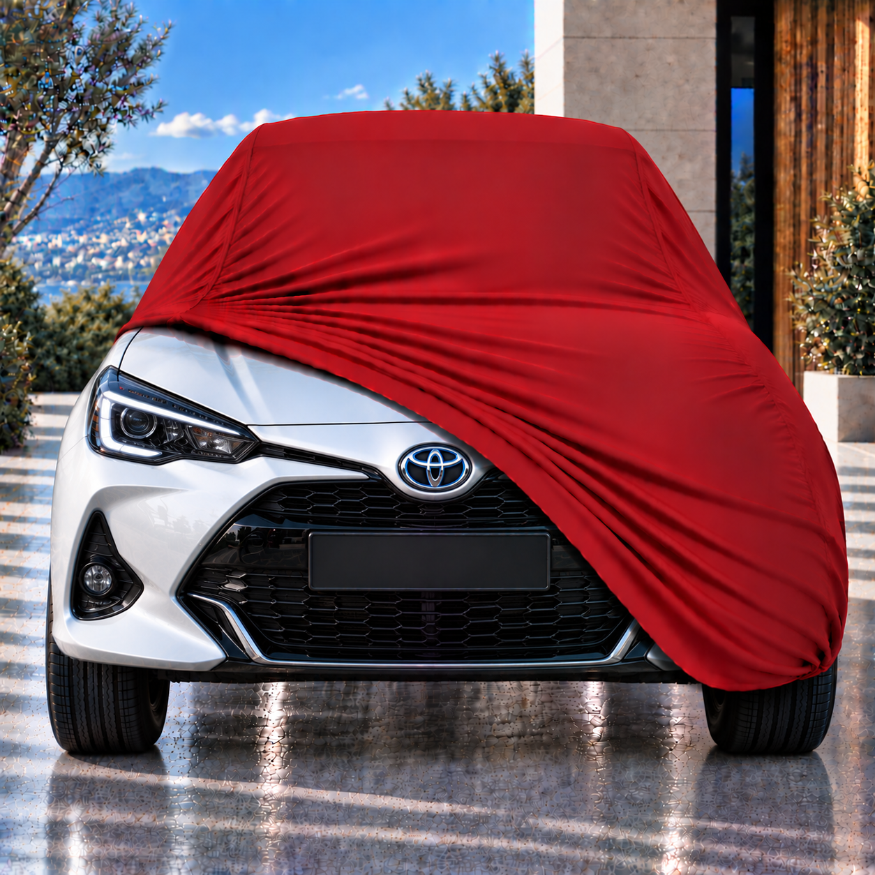 Toyota Yaris Hybrid 2024-Günümüz Araba Brandası Yazlık Kumaş Oto Branda – Araca Özel Uyum